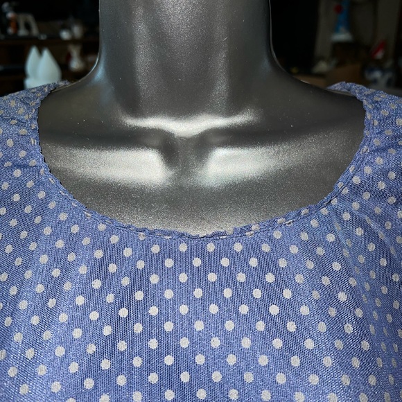 Chicos Swiss Dot Sheer Sleeve Top - Picture 2 of 8